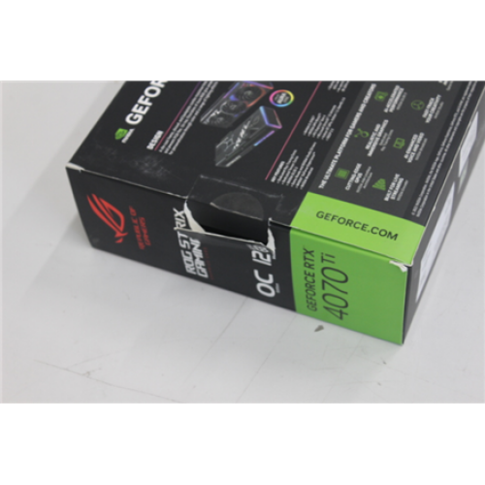 SALE OUT. ASUS ROG-STRIX-RTX4070TI-O12G-GAMING Asus ROG-STRIX-RTX4070TI-O12G-GAMING NVIDIA 12 GB GeForce RTX 4070 Ti GDDR6X UNPACKED PCI Express 4.0 HDMI ports quantity 2 Memory clock speed 21000 MHz
