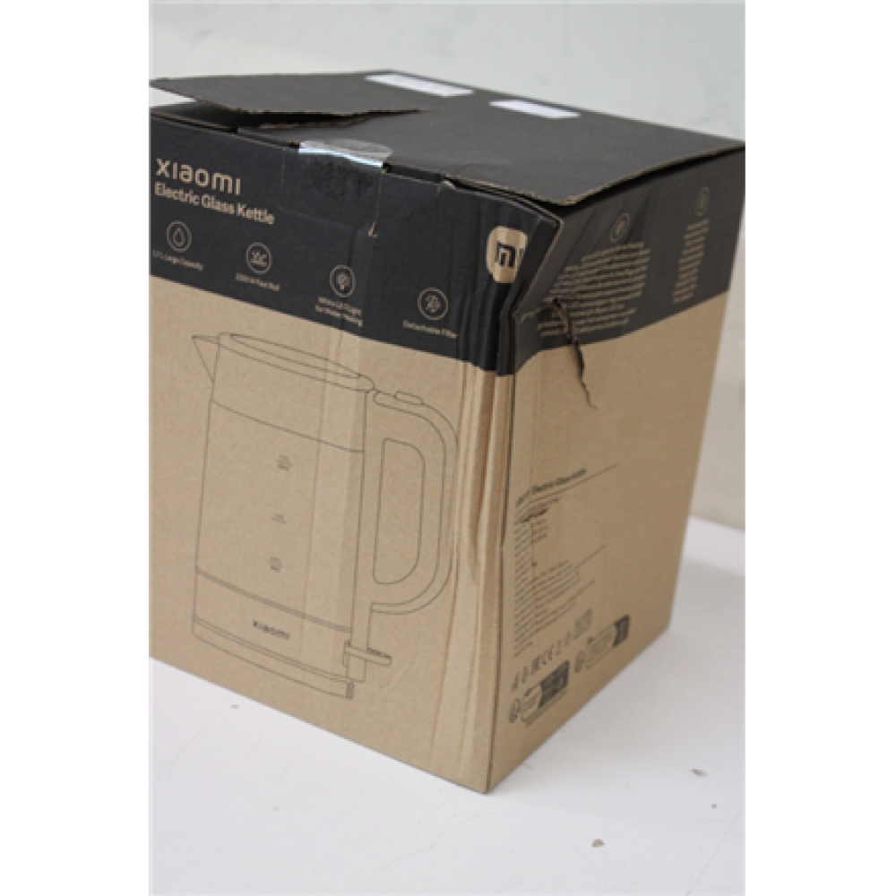 SALE OUT. Xiaomi Electric Glass Kettle EU , Xiaomi , Electric Glass Kettle EU , Electric , 2200 W , 1.7 L , Glass , 360° rotational base , Black/Stainless Steel , DAMAGED PACKAGING
