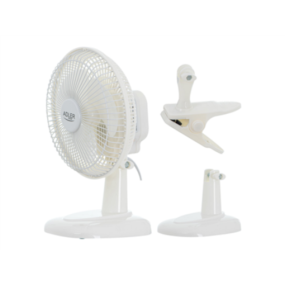 Adler , Fan with clip , AD 7317 , Table Fan , White , Diameter 15 cm , Number of speeds 2 , 30 W