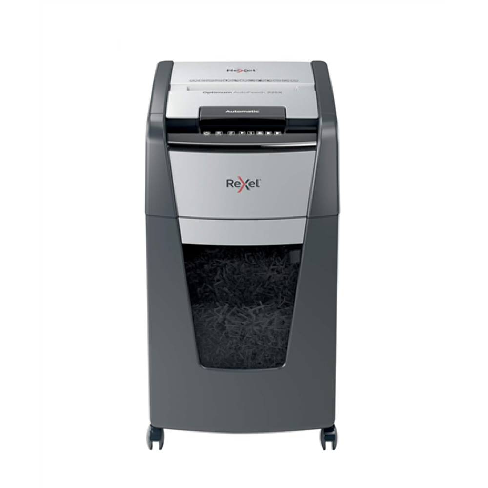 Rexel , Optimum AutoFeed+ 225X Automatic Cross Cut Paper Shredder P4 , Black , 60 L , Paper shredding , Credit cards shredding , 55 dB , Automatic Cross Cut