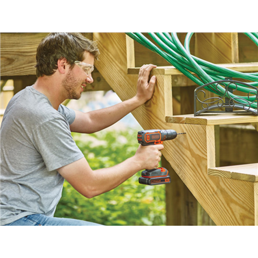 BLACK & DECKER Cordless Drill, 18V , BDCDC18-QW