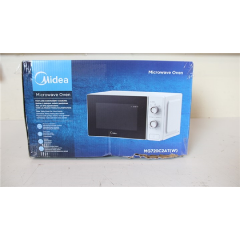 SALE OUT. Midea MG720C2AT Microwave oven with Grill, Microwave 700 W, Grill 1000 W, 20 L, White, DAMAGED PACKAGING , Microwave oven with Grill , MG720C2AT , Free standing , 20 L , 700 W , Grill , White , DAMAGED PACKAGING
