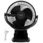 Adler Rechargeable Clip-on Desk Fan , AD 7342 , Table Fan , Black , Diameter 15.5 cm , Number of speeds 3 , Oscillation , 5 W