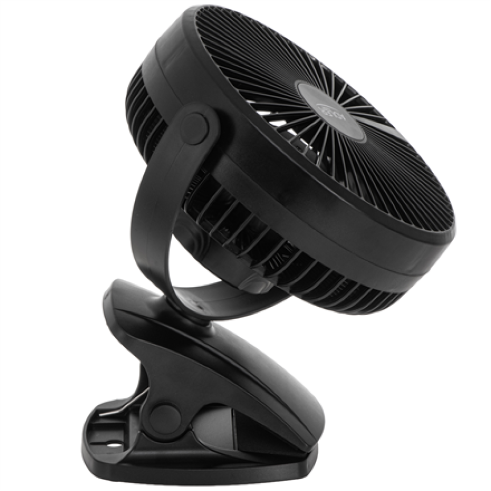 Adler Rechargeable Clip-on Desk Fan , AD 7342 , Table Fan , Black , Diameter 15.5 cm , Number of speeds 3 , Oscillation , 5 W