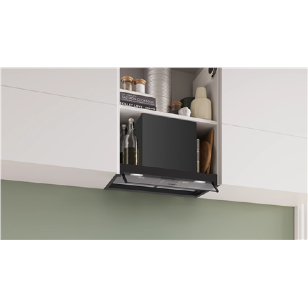Bosch DBB65CC60 , Hood , Canopy , Energy efficiency class B , Width 60 cm , Mechanical , 582 m³/h , Matte Black , LED