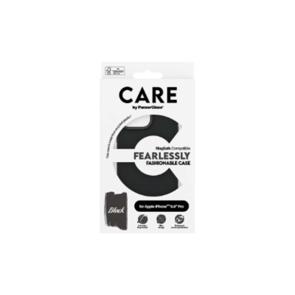 CARE Fashionable Case , Back cover , Apple , iPhone 16 Pro Max , Recycled plastic , Black , MagSafe