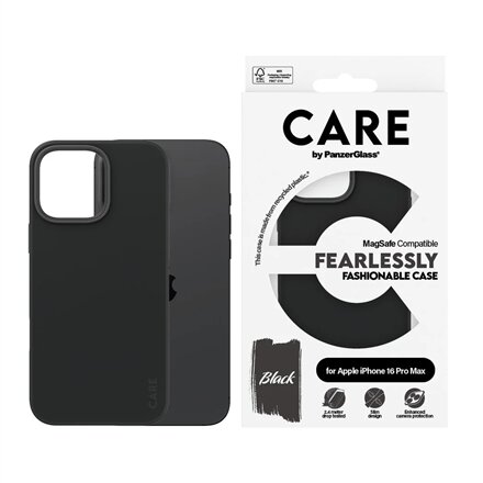 CARE Fashionable Case , Back cover , Apple , iPhone 16 Pro Max , Recycled plastic , Black , MagSafe