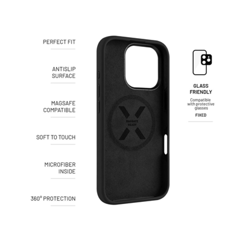 Fixed Back cover , Apple , iPhone 17 Pro Max , Liquid silicon , Black , MagFlow