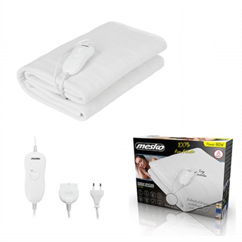 Mesko , Electirc heating under-blanket , MS 7419 , Number of heating levels 4 , Number of persons 1 , Washable , Remote control , Polyester , 60 W , White