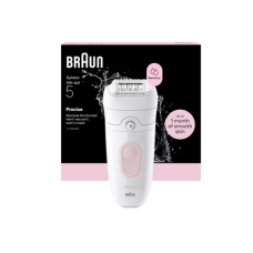 Braun Epilator , Silk-épil 5 SE5-000 , Operating time (max) 40 min , Number of power levels 2 , Wet & Dry , White/Pink