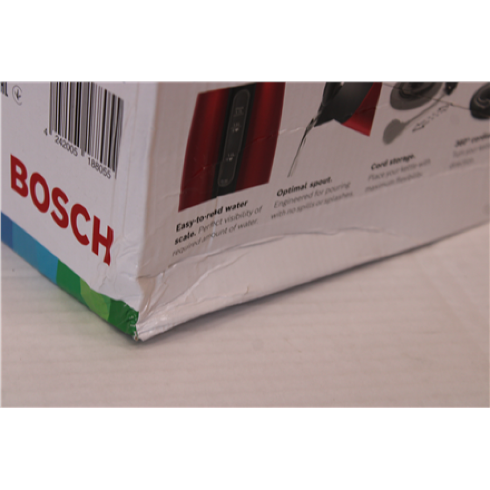 SALE OUT. Bosch , Kettle , DesignLine TWK3P424 , Electric , 2400 W , 1.7 L , Stainless steel , 360° rotational base , Red , DAMAGED PACKAGING