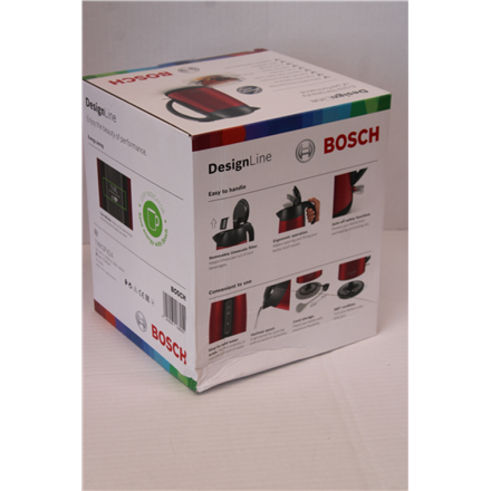 SALE OUT. Bosch , Kettle , DesignLine TWK3P424 , Electric , 2400 W , 1.7 L , Stainless steel , 360° rotational base , Red , DAMAGED PACKAGING
