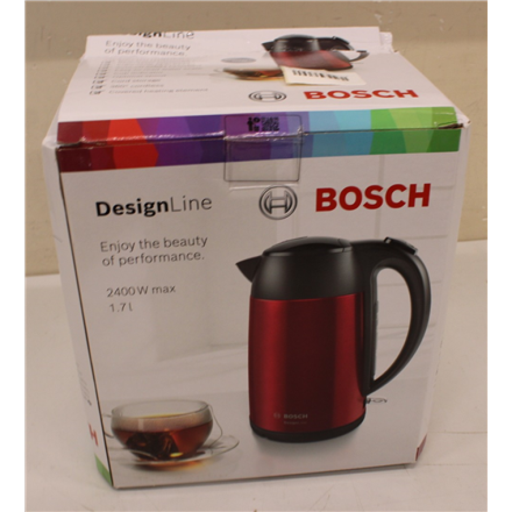SALE OUT. , Bosch , Kettle , DesignLine TWK3P424 , Electric , 2400 W , 1.7 L , Stainless steel , 360° rotational base , Red , DAMAGED PACKAGING