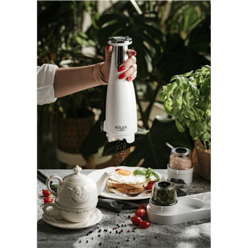 Adler , Electric Salt and pepper grinder , AD 4449w , Housing material ABS plastic , 7 W , Lithium , Matte White