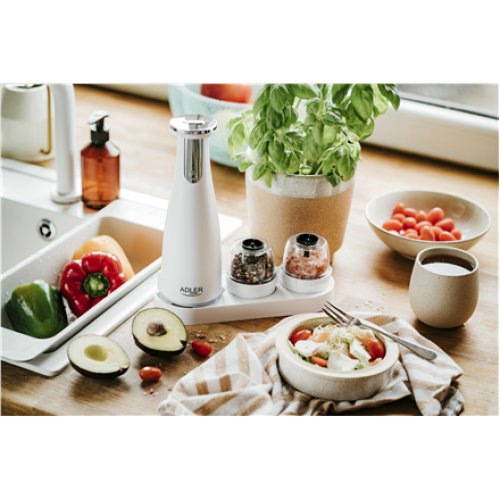Adler , Electric Salt and pepper grinder , AD 4449w , Housing material ABS plastic , 7 W , Lithium , Matte White
