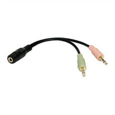 Logilink , Audio Adapter 3.5 Stereo 4-Pin Female to 2 x 3.5 Stereo Male , 4-pin 3.5 mm stereo jack , 2 x 3-pin stereo female socket