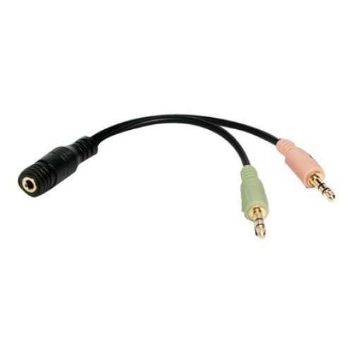 Logilink , Audio Adapter 3.5 Stereo 4-Pin Female to 2 x 3.5 Stereo Male , 4-pin 3.5 mm stereo jack , 2 x 3-pin stereo female socket