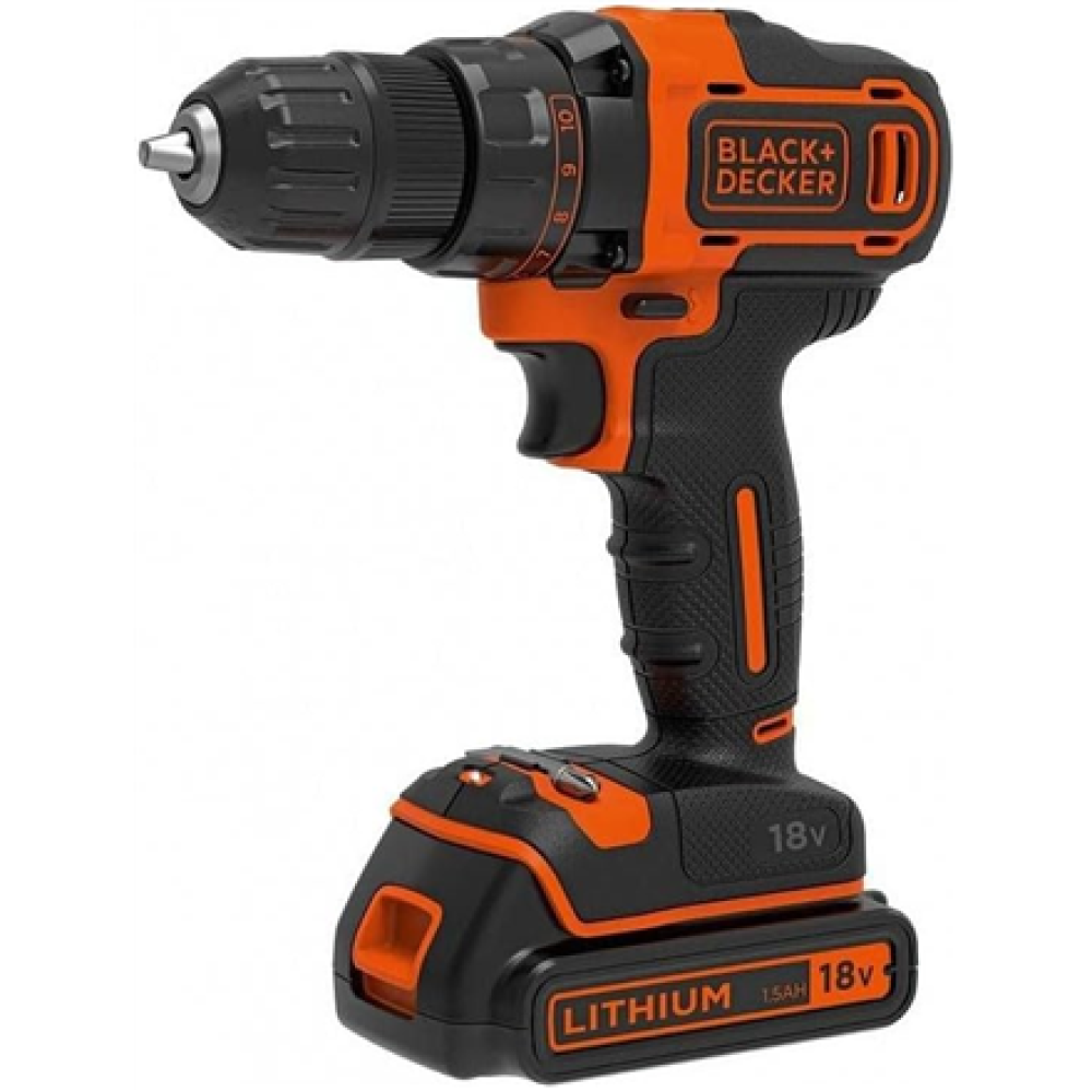 BLACK & DECKER 18V , 2x1.5 Ah Cordless drill driver , BDCDD186KB-QW