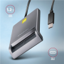 AXAGON USB-C Smart Card FlatReader , CRE-SM3TC