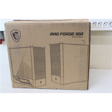 SALE OUT. MSI MAG FORGE 110R PC Case, Mid-Tower, USB 3.2, Black , MSI , DAMAGED PACKAGING, BROKEN LEG