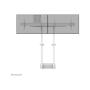 Neomounts Floor stand , ADM-875WH2 Dual screen adapter , Adjustable Height , 42-65 , Maximum weight (capacity) 40 kg , White