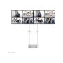 Neomounts Floor stand , ADM-875WH2 Dual screen adapter , Adjustable Height , 42-65 , Maximum weight (capacity) 40 kg , White