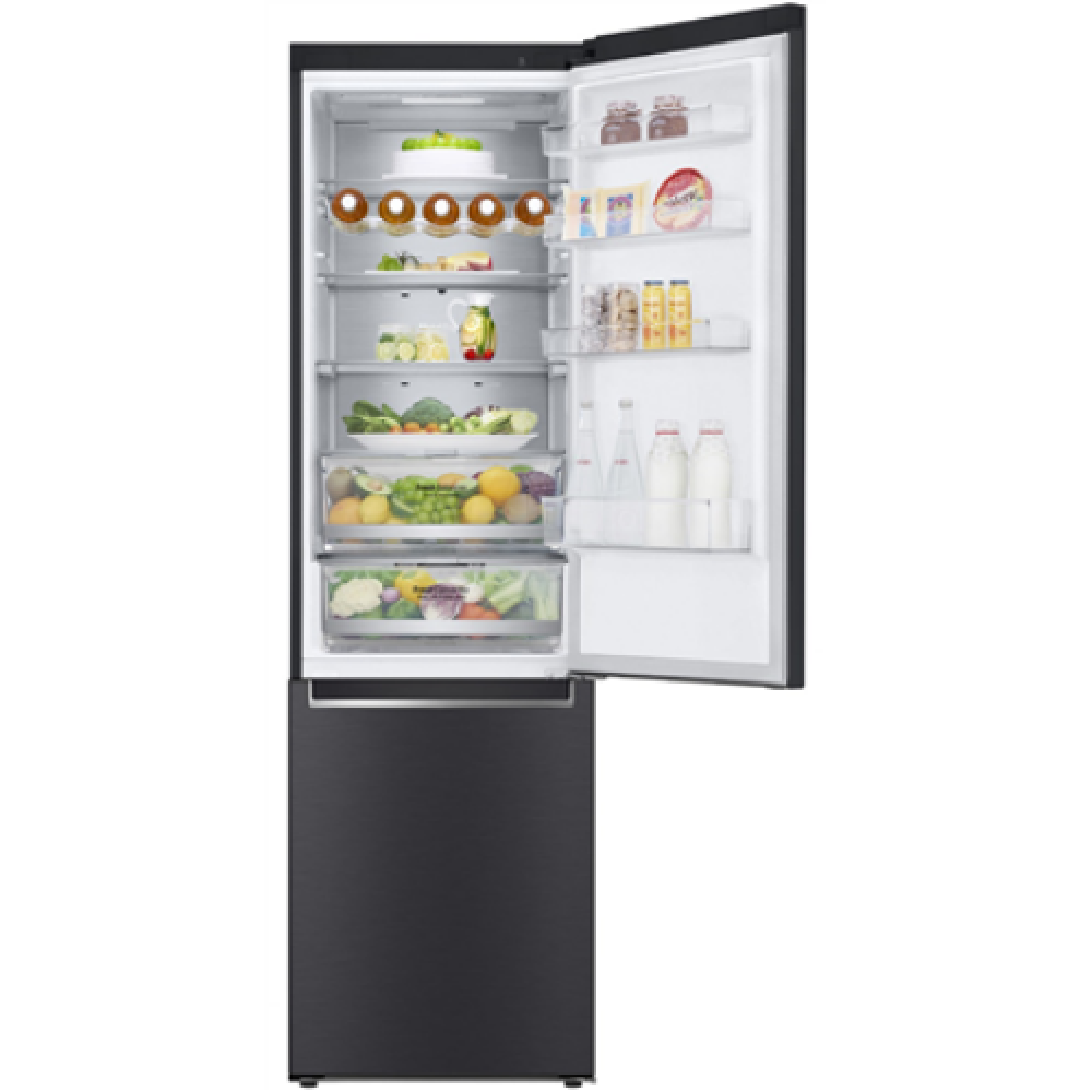 LG Refrigerator GBB92MCACP Energy efficiency class C, Free standing, Combi, Height 203 cm, No Frost system, Fridge net capacity 277 L, Freezer net capacity 107 L, Display, 35 dB, Black