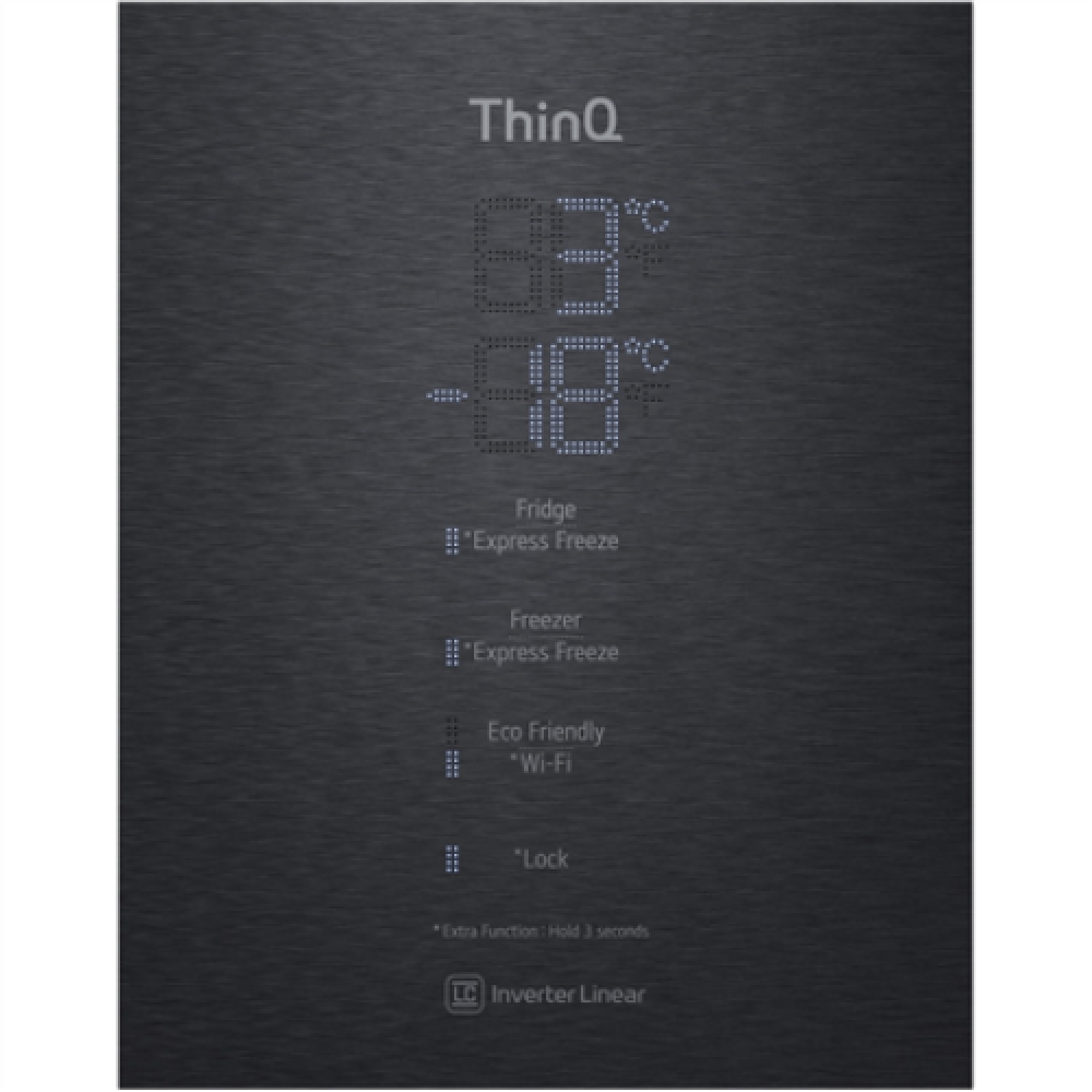 LG Refrigerator GBB92MCACP Energy efficiency class C, Free standing, Combi, Height 203 cm, No Frost system, Fridge net capacity 277 L, Freezer net capacity 107 L, Display, 35 dB, Black