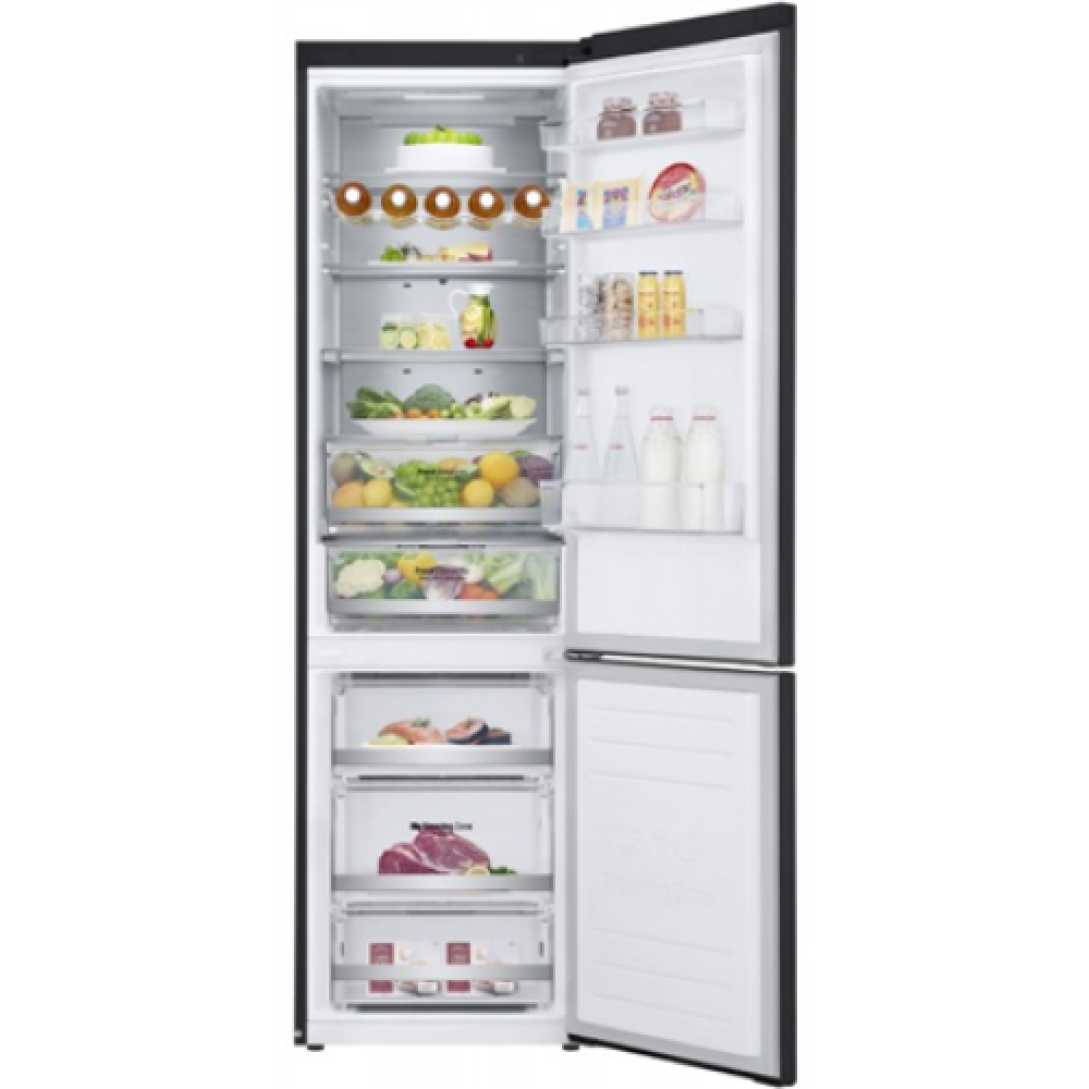 LG Refrigerator GBB92MCACP Energy efficiency class C, Free standing, Combi, Height 203 cm, No Frost system, Fridge net capacity 277 L, Freezer net capacity 107 L, Display, 35 dB, Black