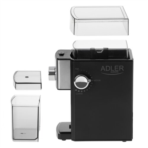 Adler , Coffee Grinder , AD 4448 , 300 W , Coffee beans capacity 250 g , Number of cups 12 per container pc(s) , Black
