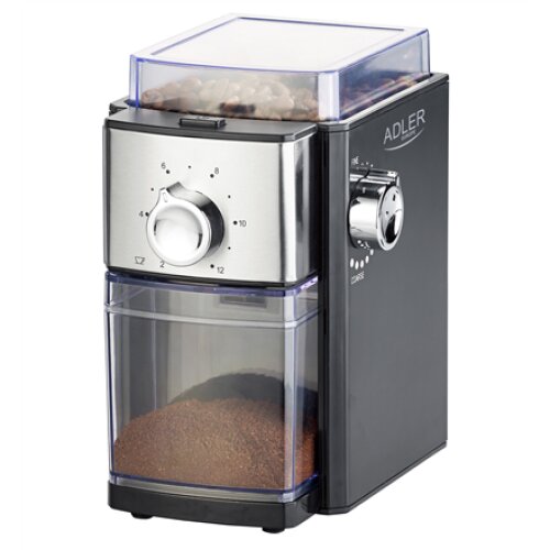 Adler , Coffee Grinder , AD 4448 , 300 W , Coffee beans capacity 250 g , Number of cups 12 per container pc(s) , Black