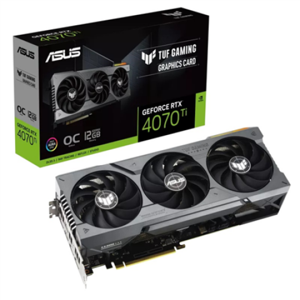 Asus TUF-RTX4070TI-O12G-GAMING NVIDIA 12 GB GeForce RTX 4070 Ti GDDR6X HDMI ports quantity 2 PCI Express 4.0 Memory clock speed 2730 MHz