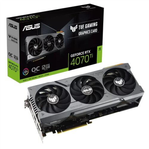 Asus TUF-RTX4070TI-O12G-GAMING NVIDIA 12 GB GeForce RTX 4070 Ti GDDR6X HDMI ports quantity 2 PCI Express 4.0 Memory clock speed 2730 MHz