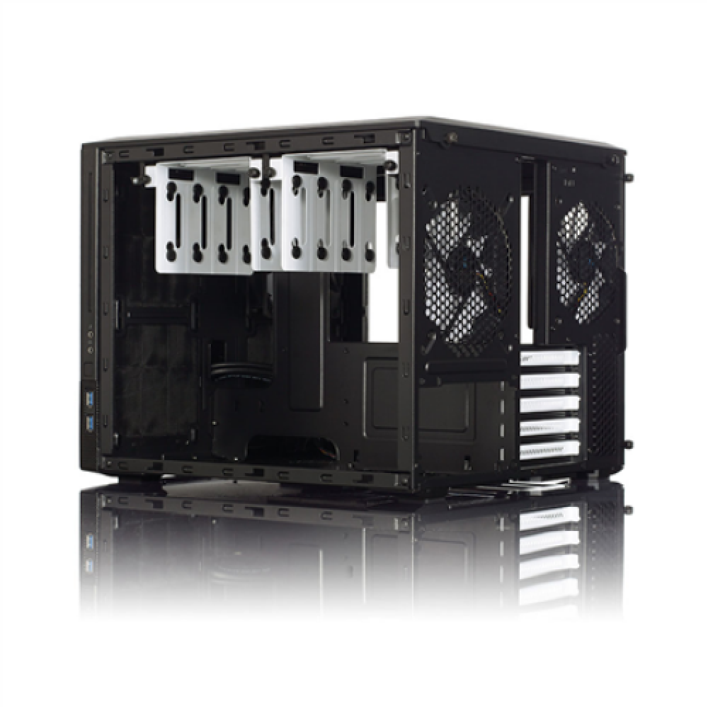 Fractal Design , NODE 804 , Side window , 2 - USB 3.0Audio in/outPower button with LED (white)HDD activity LED (white) , Black , Micro ATX , Power supply included No