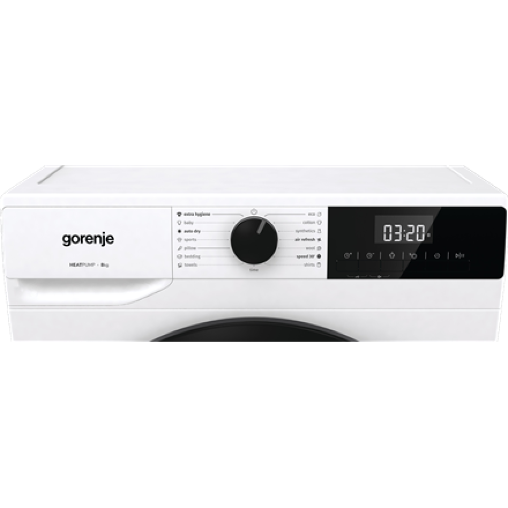 DHNE82 Gorenje Dryer Machine , DHNE82 , Energy efficiency class Class D , Front loading , 8 kg , LED , Depth 55 cm , White