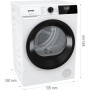 DHNE82 Gorenje Dryer Machine , DHNE82 , Energy efficiency class Class D , Front loading , 8 kg , LED , Depth 55 cm , White