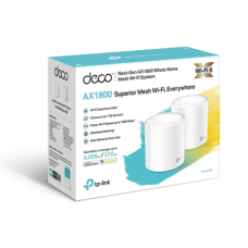 AX1800 Whole Home Mesh Wi-Fi 6 System , Deco X20 (2-pack) , 802.11ax , 1201+574 Mbit/s , 10/100/1000 Mbit/s , Ethernet LAN (RJ-45) ports 2 , Mesh Support Yes , MU-MiMO Yes , No mobile broadband , Antenna type 4xInternal per Deco uni