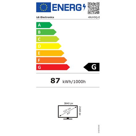 LG 49UH5Q-E , 49 , 500 cd/m² , Landscape , 24/7 , webOS , Wi-Fi