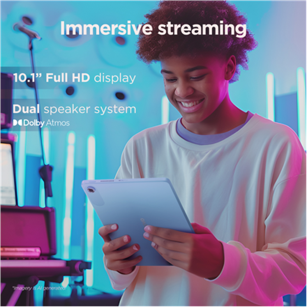 Lenovo Tab Wi-Fi (w/o power adapter) , ZAEH0167SE , 10.1 , Luna Grey , IPS , 1920 x 1200 pixels , MediaTek , Helio G85 , 4 GB , Soldered LPDDR4x , 64 GB , Wi-Fi , Front camera , 5 MP , Rear camera , 8 MP , Bluetooth , 5.3 , Android , 14 (Android 15 & 