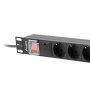 Lanberg Power Distribution unit (PDU) 19 1U 16A 2m 8X Schuko oulets , PDU-08F-0200-BK