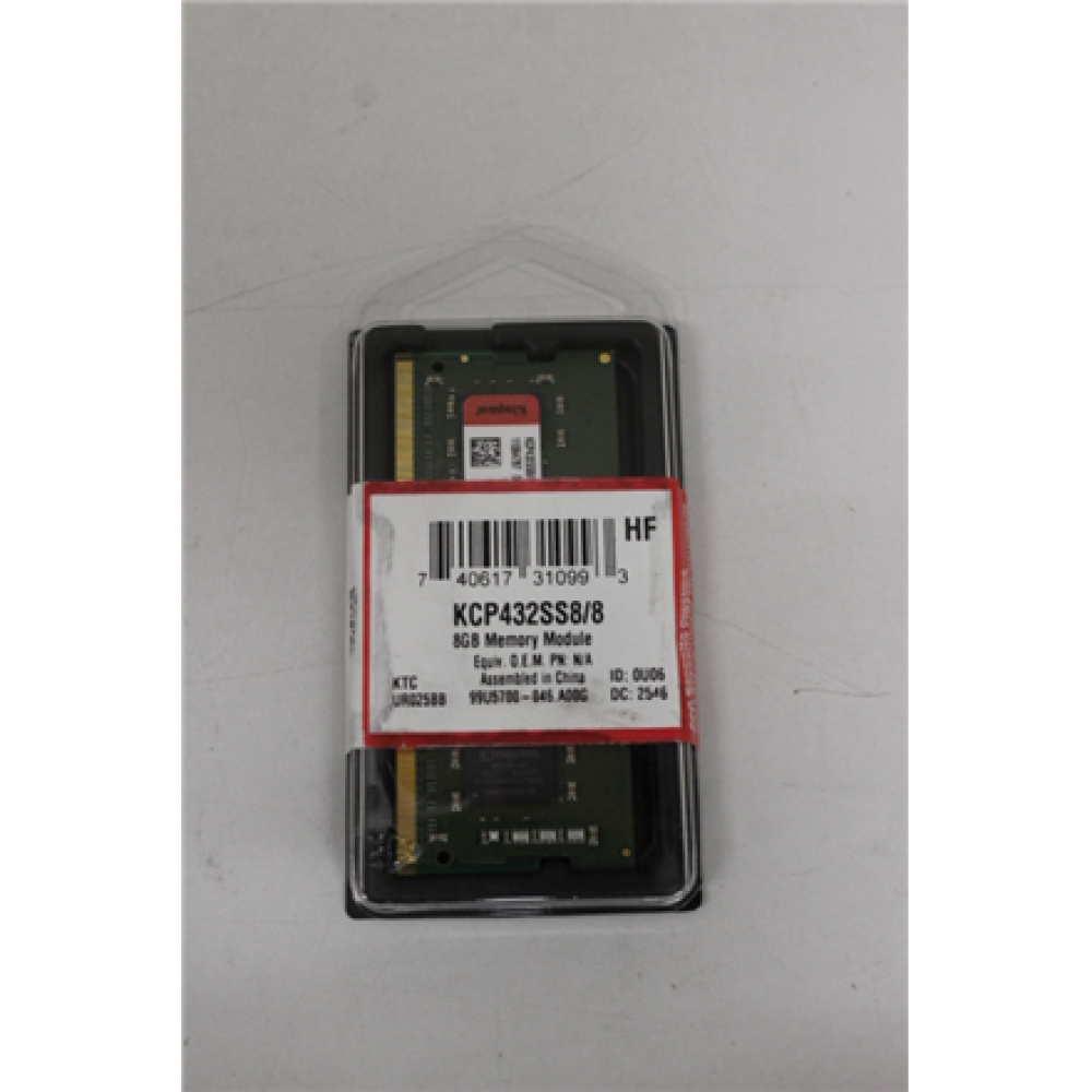 Kingston 8 GB , DDR4 , 3200 MHz , Notebook , Registered No , ECC No , UNPACKED