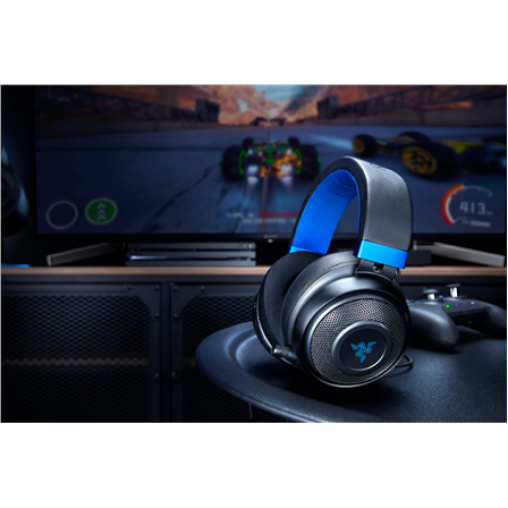 Razer Wired, Built-in microphone, Black/Blue, Headset, Kraken for console
