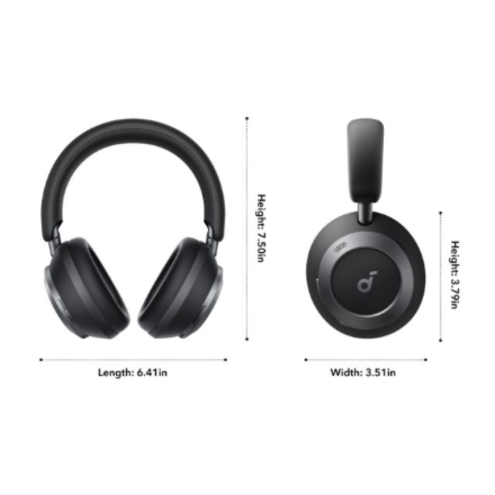 Anker Soundcore , Foldable Headphones , Space One Pro , Bluetooth , Over-ear , Microphone , Wireless , Jet Black