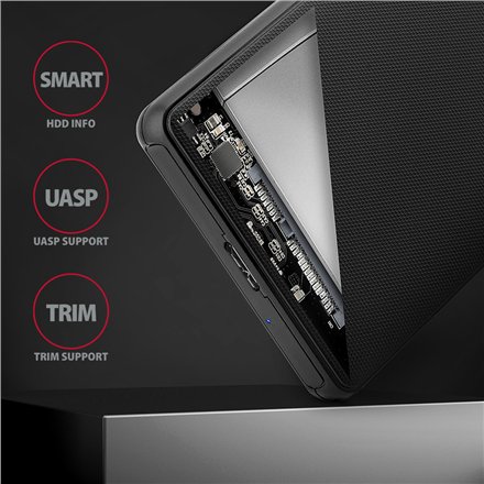 AXAGON Screwless USB 3.2 Gen 1 - SATA 6G external box for 2.5 SSD/HDD , EE25-SL