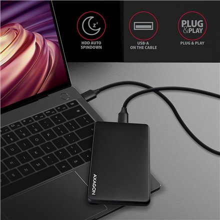 AXAGON Screwless USB 3.2 Gen 1 - SATA 6G external box for 2.5 SSD/HDD , EE25-SL