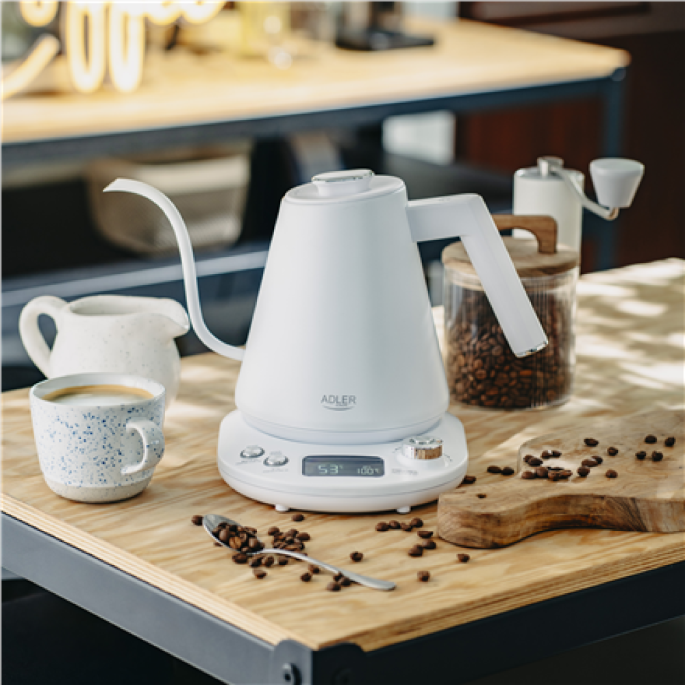 Adler , Kettle , AD 1349w , Electric , 1100 W , 1 L , Stainless Steel , 360° rotational base , White