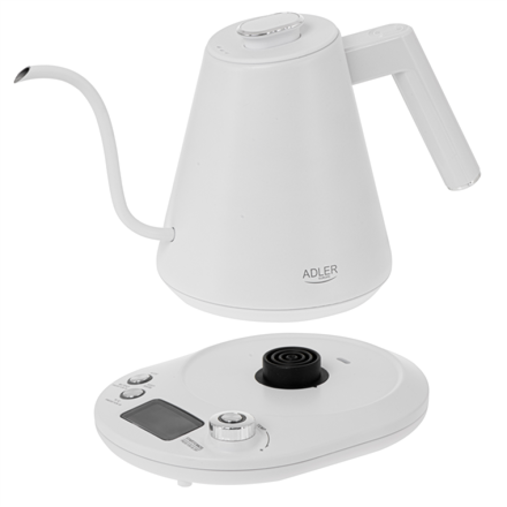 Adler , Kettle , AD 1349w , Electric , 1100 W , 1 L , Stainless Steel , 360° rotational base , White