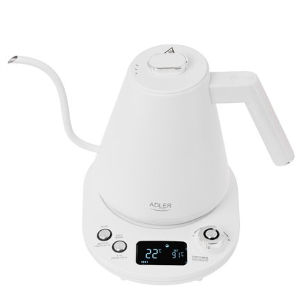 Adler , Kettle , AD 1349w , Electric , 1100 W , 1 L , Stainless Steel , 360° rotational base , White