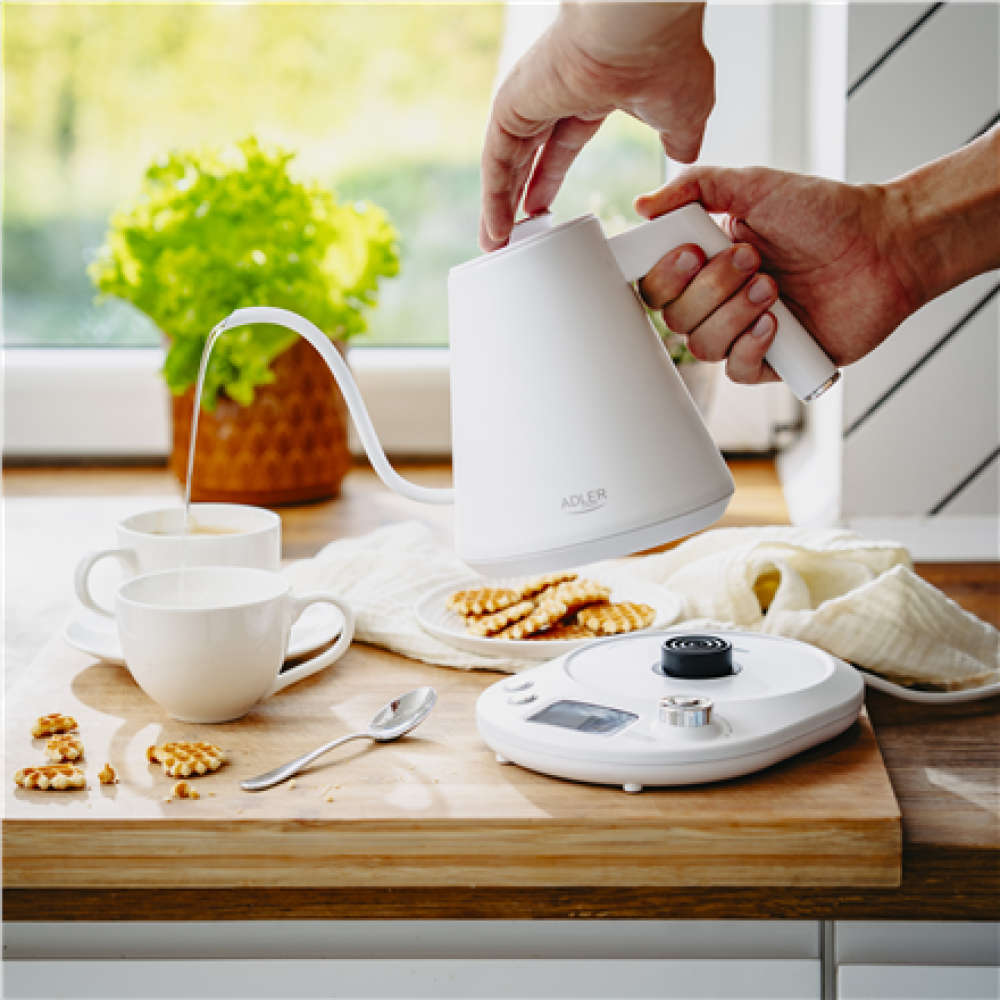 Adler , Kettle , AD 1349w , Electric , 1100 W , 1 L , Stainless Steel , 360° rotational base , White