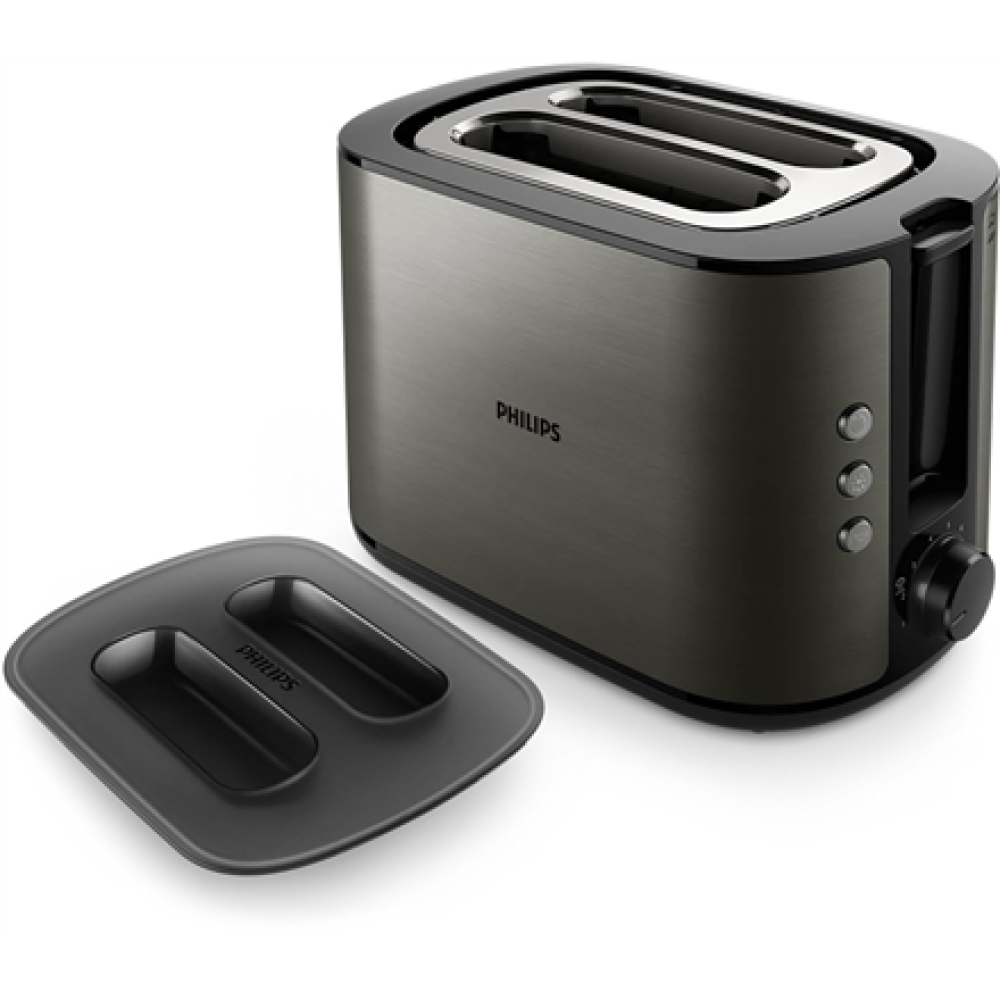 Philips Toaster , HD2651/80 Viva Collection , Power 1050 W , Number of slots 2 , Housing material Metal , Black